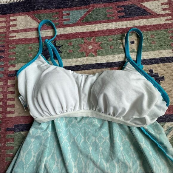 Ocean Avenue Swimwear Tankini Turquoise Blue White SZ M - Picture 6 of 15